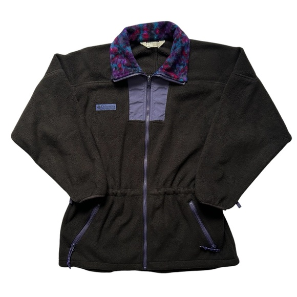 Vintage 90s Columbia Long’s Peak Convertible Fleece Winter Jacket Purple Medium - Picture 7 of 13
